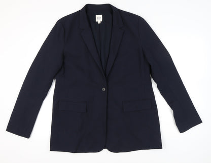GAP Womens Blue XL Tall Single Breasted Blazer Jacket Workwear