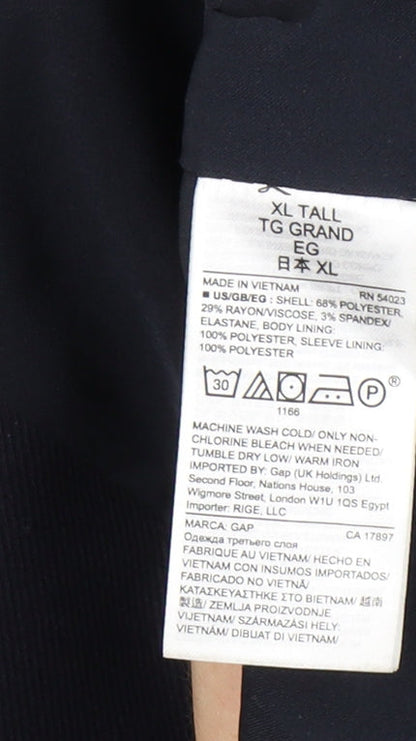 GAP Womens Blue XL Tall Single Breasted Blazer Jacket Workwear