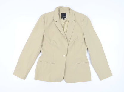 Hyphen Women Beige Blazer Jacket UK 14 Tailored Work Formal