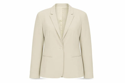 Hyphen Women Beige Blazer Jacket UK 14 Tailored Work Formal