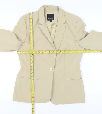 Hyphen Women Beige Blazer Jacket UK 14 Tailored Work Formal