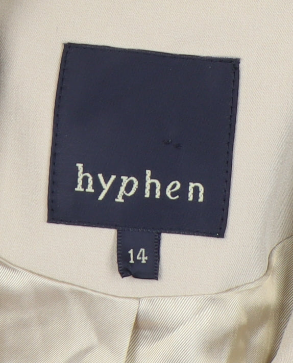 Hyphen Women Beige Blazer Jacket UK 14 Tailored Work Formal