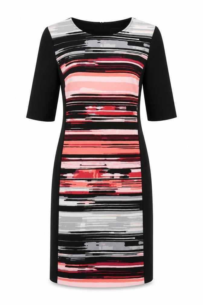 Anthology Womens Black Multicoloured Striped Sheath Dress Size 12