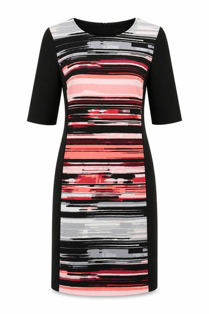 Anthology Womens Black Multicoloured Striped Sheath Dress Size 12