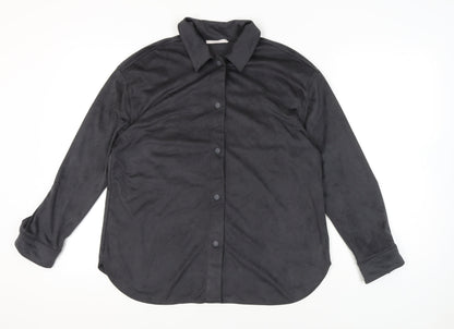 Primark Women’s Black Button-Up Shirt Size S 10/12 Long Sleeve