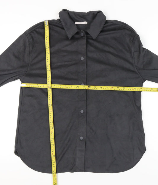Primark Women’s Black Button-Up Shirt Size S 10/12 Long Sleeve