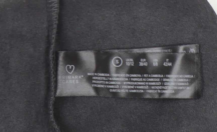 Primark Women’s Black Button-Up Shirt Size S 10/12 Long Sleeve