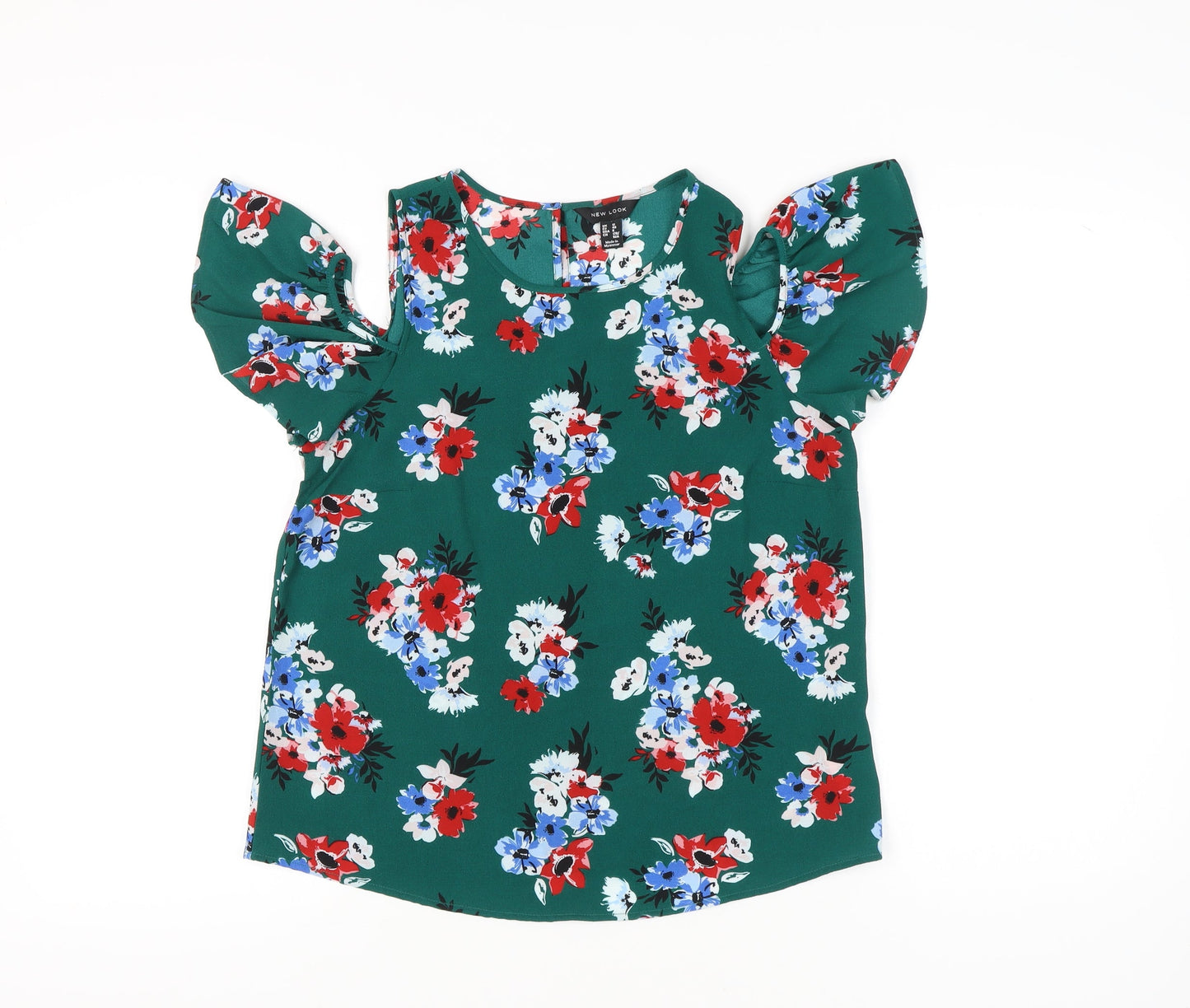 New Look Women’s Green Floral Cold Shoulder Blouse UK 12