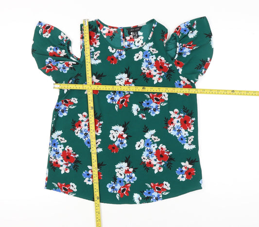 New Look Women’s Green Floral Cold Shoulder Blouse UK 12