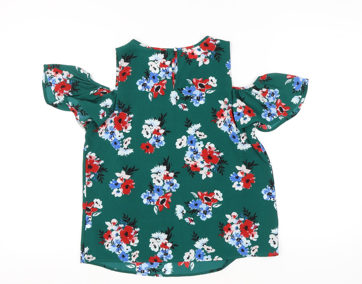 New Look Women’s Green Floral Cold Shoulder Blouse UK 12