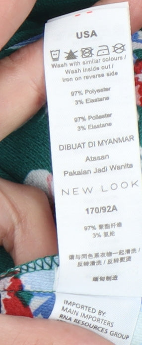 New Look Women’s Green Floral Cold Shoulder Blouse UK 12