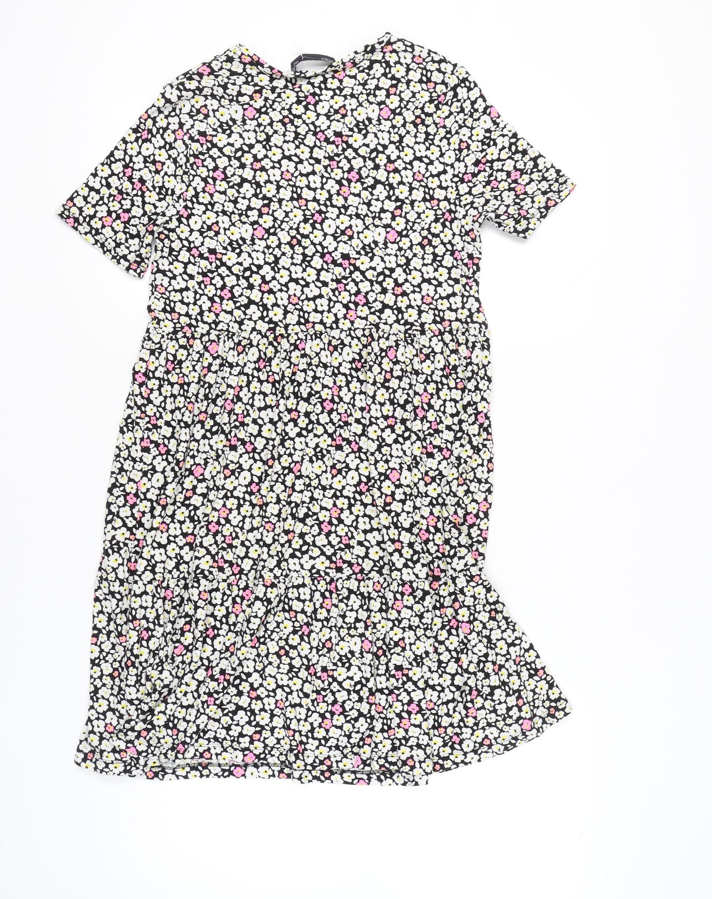 Marks and Spencer Women’s Black Floral V-Neck Skater Dress Size 10