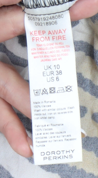 Dorothy Perkins Women’s Multicoloured Animal Print Slip Dress UK 10