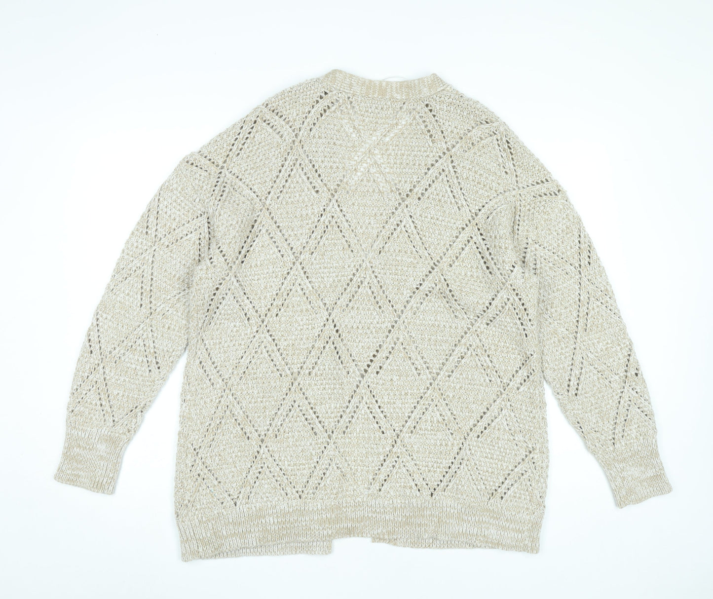 Womens UK Size XL Papaya Beige Cardigan Jumper