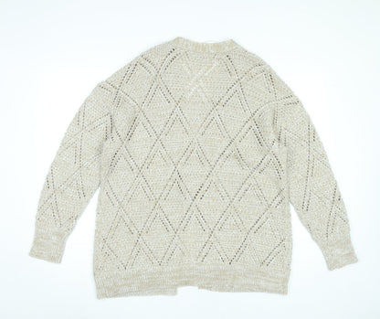 Womens UK Size XL Papaya Beige Cardigan Jumper