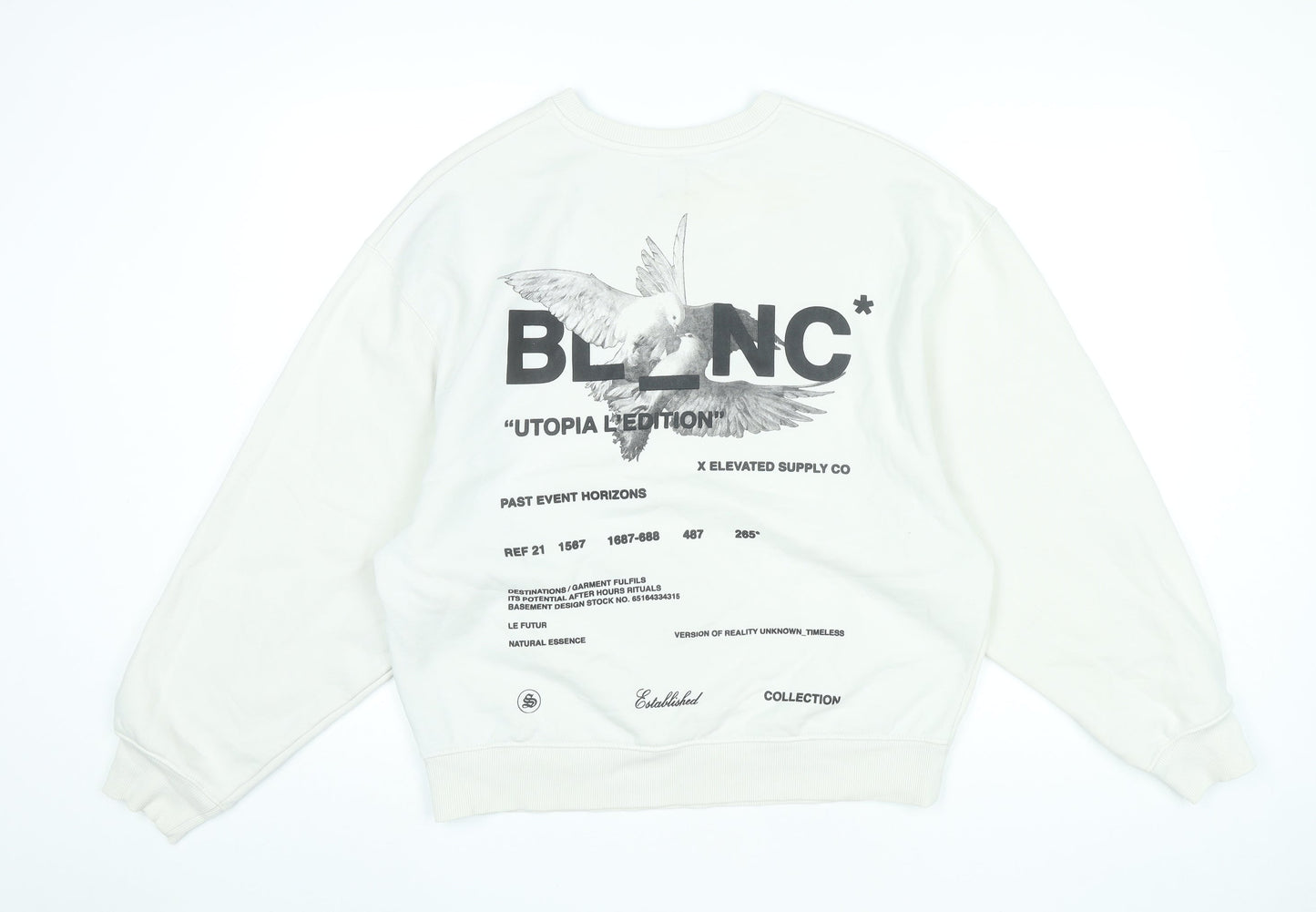 Mens UK Size S River Island White Pullover Sweatshirt