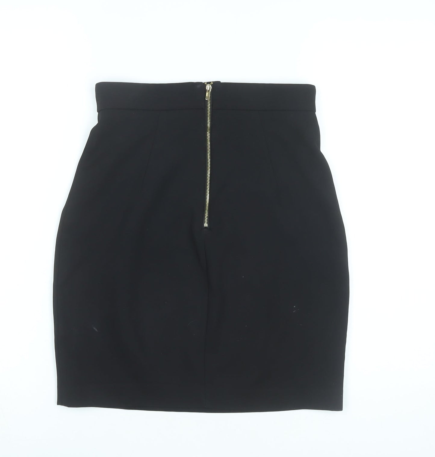 H&M Women’s Black High Rise Pencil Skirt Size 8 Zip Detail