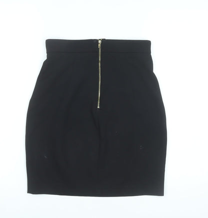 H&M Women’s Black High Rise Pencil Skirt Size 8 Zip Detail