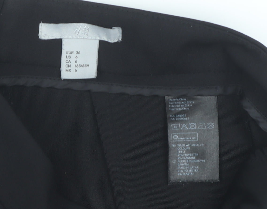 H&M Women’s Black High Rise Pencil Skirt Size 8 Zip Detail