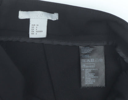 H&M Women’s Black High Rise Pencil Skirt Size 8 Zip Detail