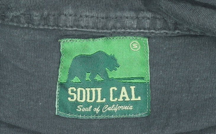 Soul Cal Men’s Grey Polo Shirt Size S Graphic Cotton Casual