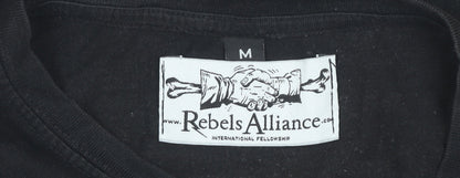 Rebels Alliance Men’s Black Graphic Biker T-Shirt Size M