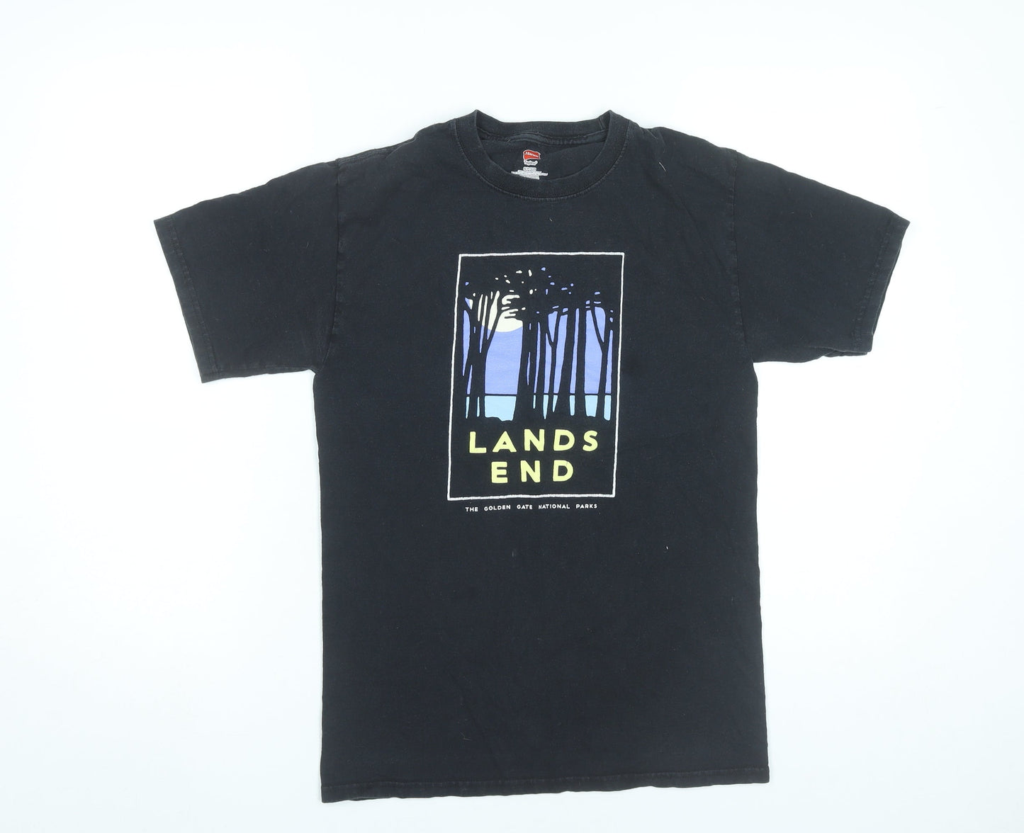 Mens UK Size S Hanes Black  T-Shirt