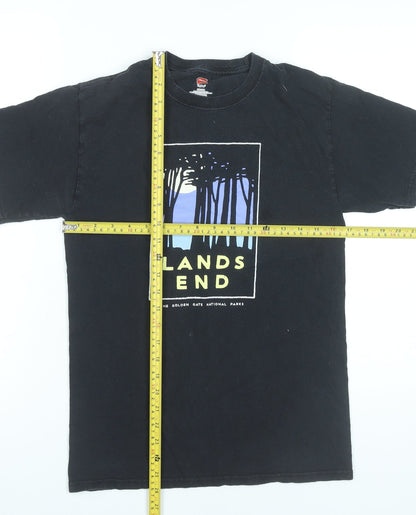 Mens UK Size S Hanes Black  T-Shirt