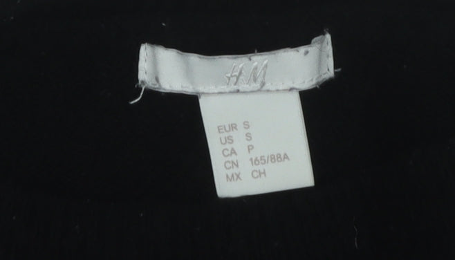 H&M Women’s Black Beaded Pullover Jumper Size 8 Crew Neck Long Sleeve