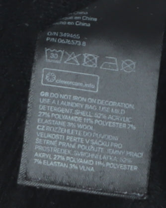 H&M Women’s Black Beaded Pullover Jumper Size 8 Crew Neck Long Sleeve