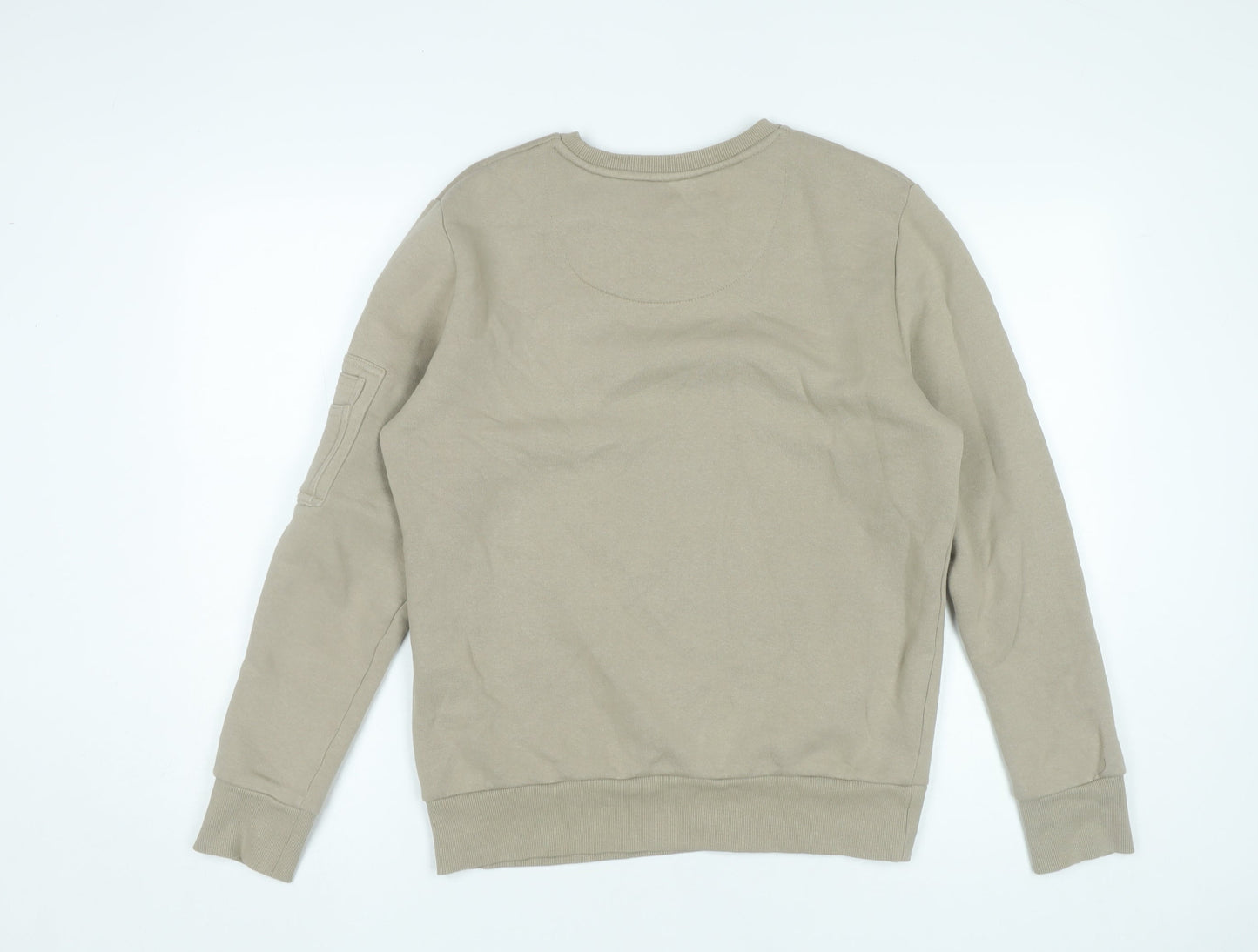 Brave Soul Women’s Beige Sweatshirt Small Cotton Blend Zip Pocket