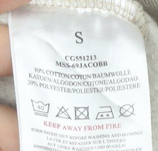 Brave Soul Women’s Beige Sweatshirt Small Cotton Blend Zip Pocket