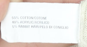 Gap Women’s Beige Jumper Dress L Knit Cotton Blend 3/4 Sleeve