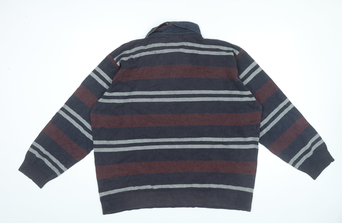 Marks and Spencer Mens 2XL Striped Long Sleeve Polo Shirt