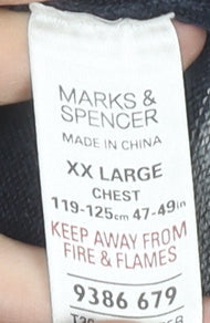 Marks and Spencer Mens 2XL Striped Long Sleeve Polo Shirt