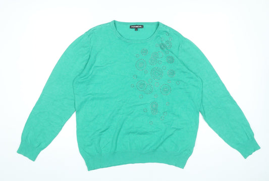 Womens UK Size XL Paramour Green Pullover Jumper