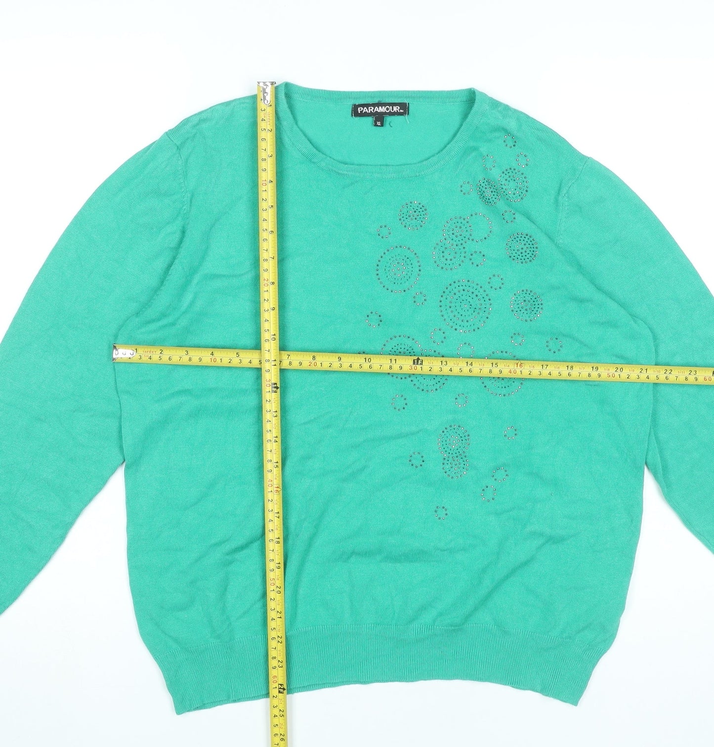 Womens UK Size XL Paramour Green Pullover Jumper