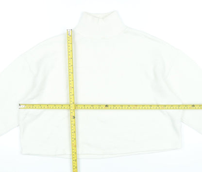Zara Women’s Ivory Roll Neck Knit Jumper Size M Long Sleeve
