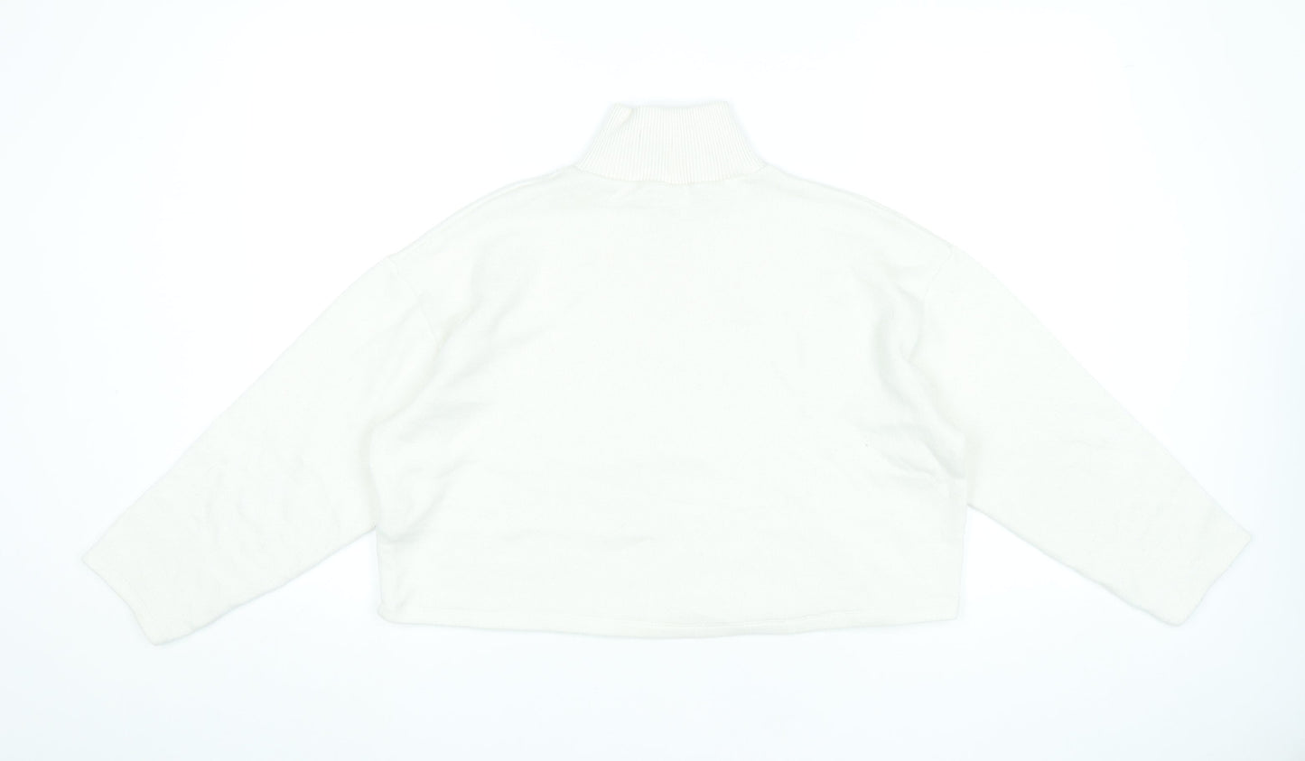 Zara Women’s Ivory Roll Neck Knit Jumper Size M Long Sleeve