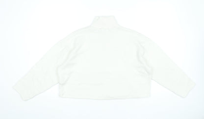 Zara Women’s Ivory Roll Neck Knit Jumper Size M Long Sleeve