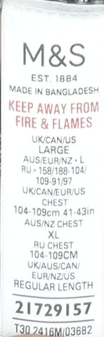 Marks and Spencer Men’s Grey Striped Cotton Linen Jumper L