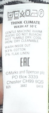 Marks and Spencer Men’s Grey Striped Cotton Linen Jumper L