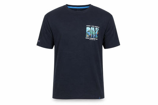 Gooses T-Shirts Men’s Black Small Great Barrier Reef Graphic Cotton Tee
