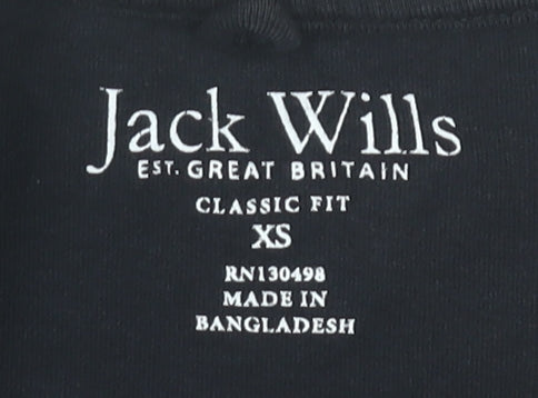Jack Wills Mens XS Black Graphic Print T-Shirt Classic Fit