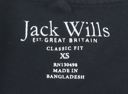 Jack Wills Mens XS Black Graphic Print T-Shirt Classic Fit