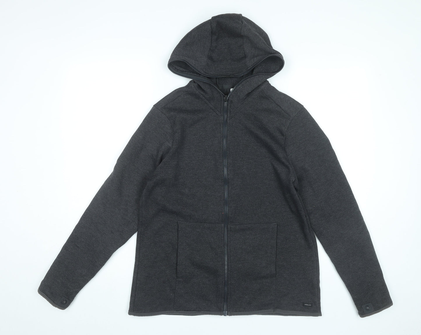Mens UK Size L DECATHLON Grey Full Zip Hoodie