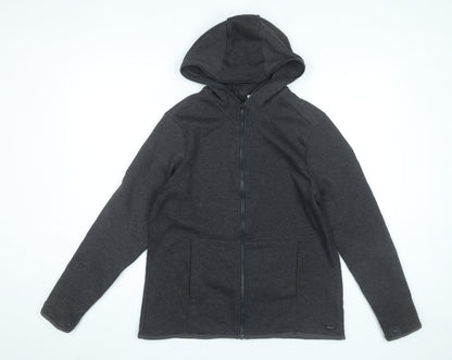 Mens UK Size L DECATHLON Grey Full Zip Hoodie