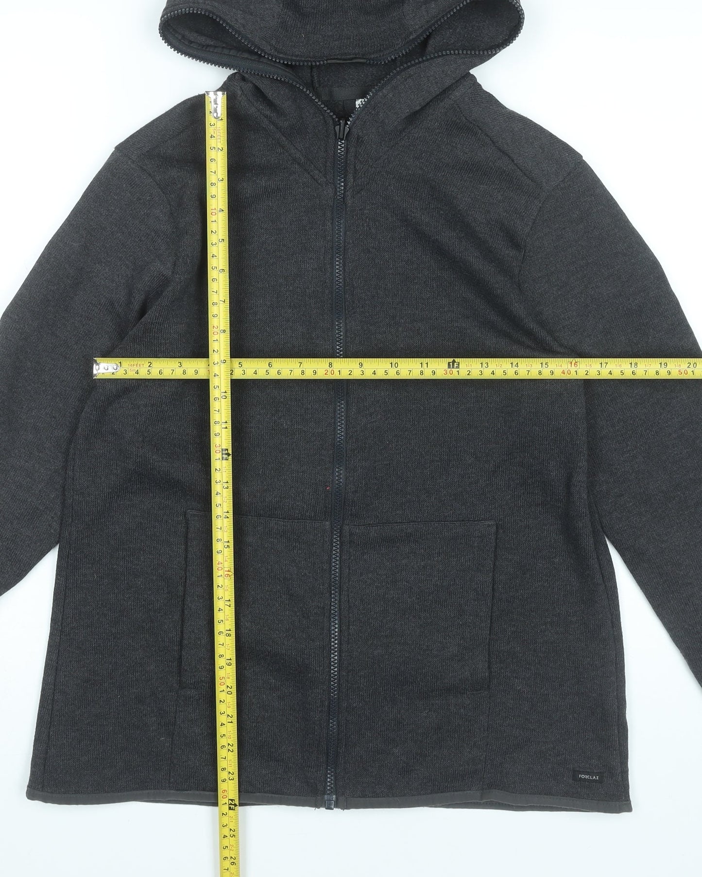 Mens UK Size L DECATHLON Grey Full Zip Hoodie