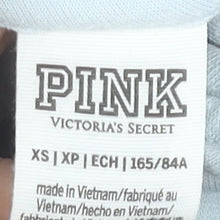 Victoria's Secret PINK Womens White XS Pullover Hoodie Logo Cotton Blend