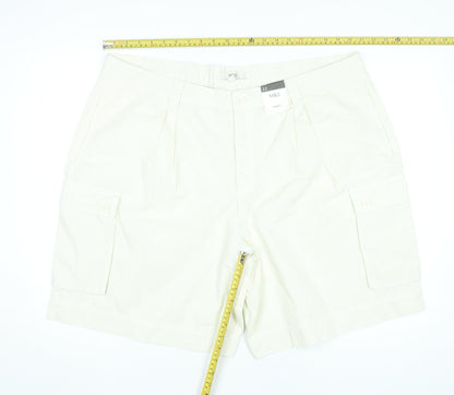Marks and Spencer Womens Ivory Cargo Shorts Size 22 Cotton Summer